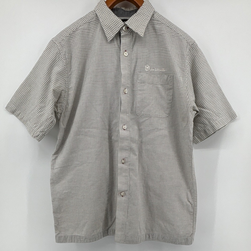 P. Miller Signature Collection Men XL Check Cotton Short‎ Sleeve Button Up Shirt